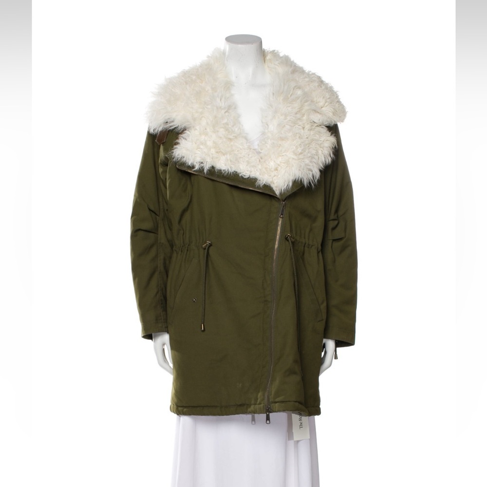 ULLA JOHNSON HARLEY SHEARLING FUR COLLAR COAT PARKA *oversized* Small but fits L